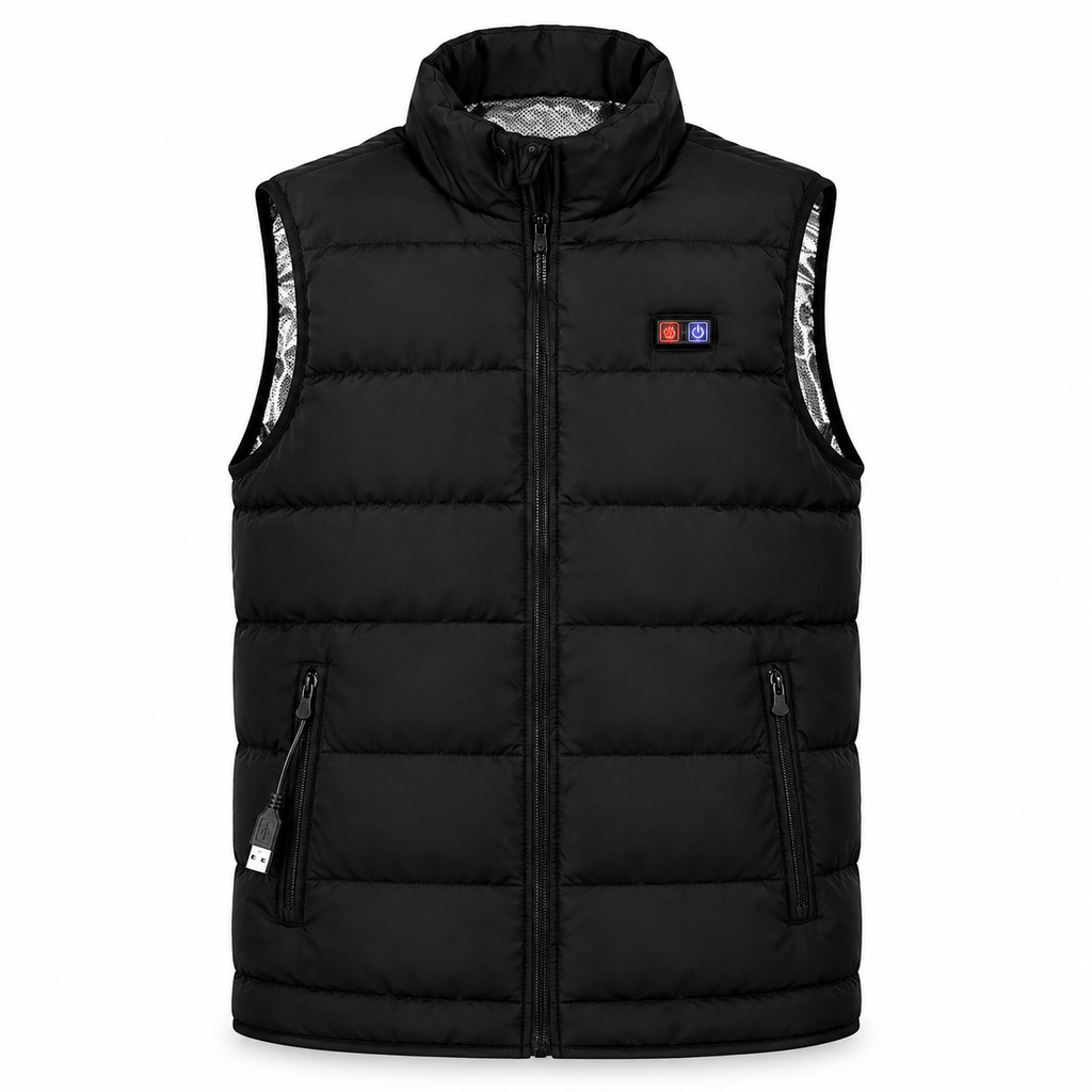 Gilet chauffant KOVAAH noir, vue de face