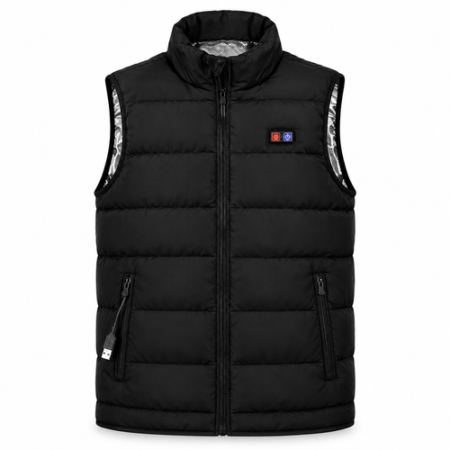 Gilet chauffant KOVAAH noir, vue de face